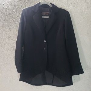 Soft Surroundings Label Noir Sz S Black Blazer Soignee Jacket Womens Embroidered